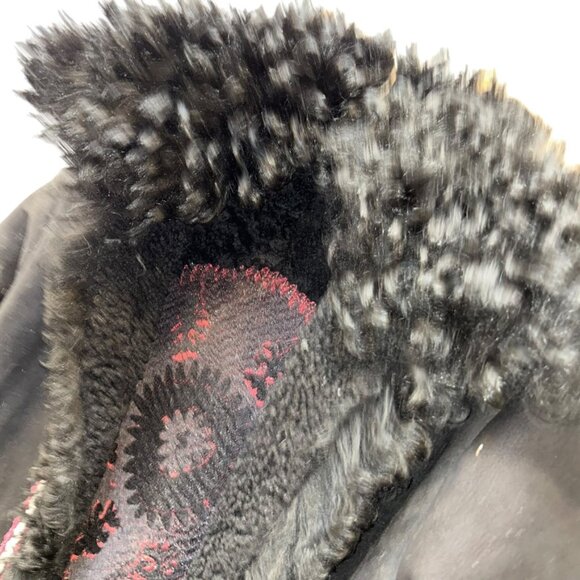 Bazar delux Couture black suede shearling printed back Penny lane Coat 40 M - Picture 5 of 6